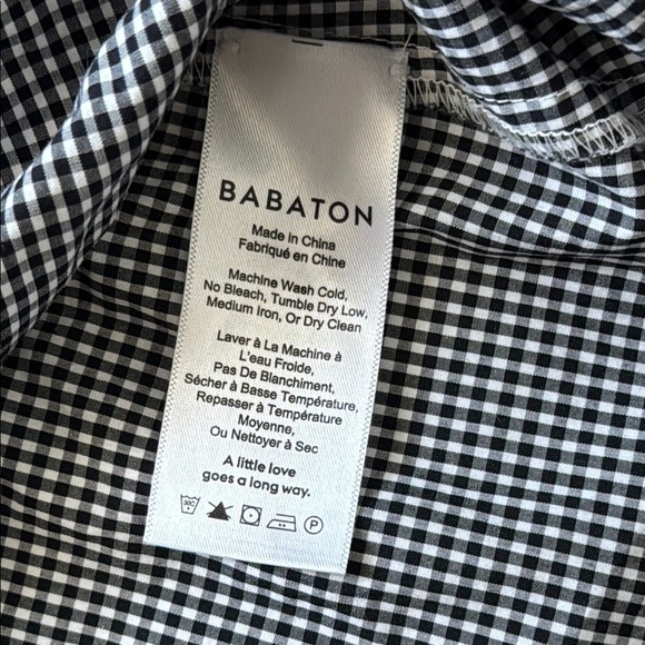 Babaton Black and White Gingham Off-the-Shoulder Relaxed Blouse - Picture 6 of 8